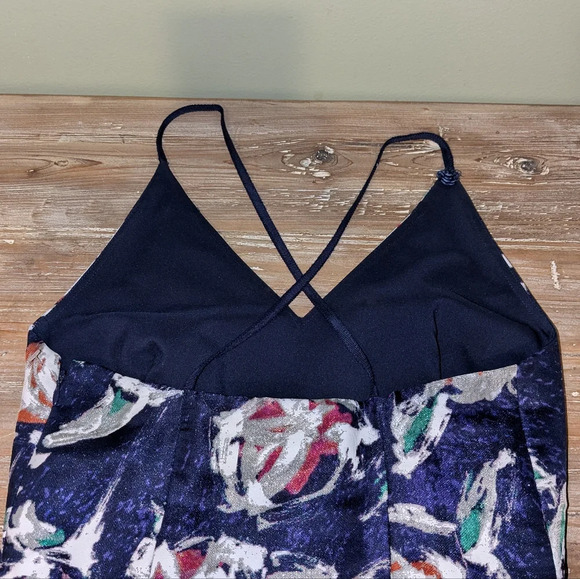 Phoebe by Kay Unger - Blue Floral Silk Bamboo Organza Gown size 2 - Picture 4 of 15